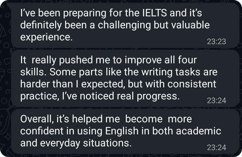 Almaz's IELTS Testimonial
